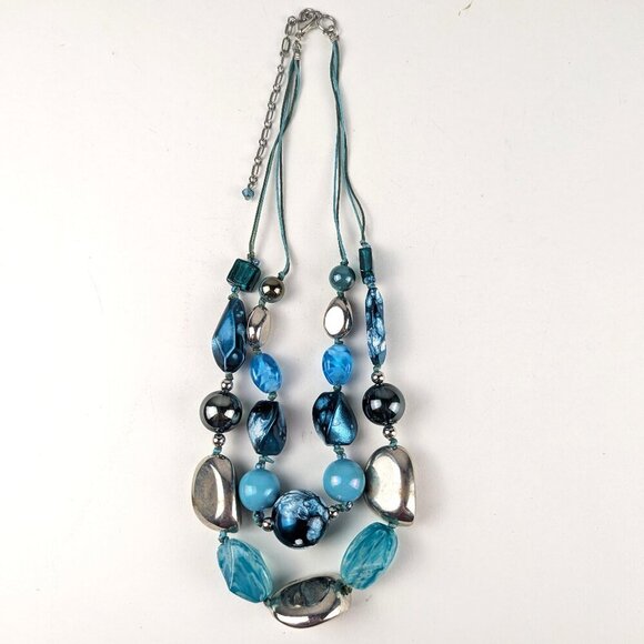 Turquoise Beaded Multi-Layered Necklace - Picture 1 of 4